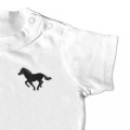 Organic Baby Running Horse T Shirt - Black Embroidery