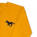 Kids Running Horse Jumper - Black Embroidery