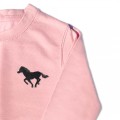 Kids Running Horse Jumper - Black Embroidery