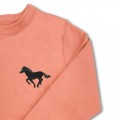 Kids Running Horse Jumper - Black Embroidery