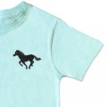 Organic Kids Running Horse T Shirt - Black Embroidery