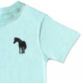 Organic Kids Standing Horse T Shirt - Black Embroidery