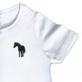 Organic Kids Standing Horse T Shirt - Black Embroidery