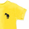 Organic Kids Standing Horse T Shirt - Black Embroidery