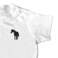 Organic Baby Standing Horse T Shirt - Black Embroidery