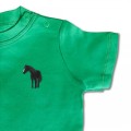 Organic Baby Standing Horse T Shirt - Black Embroidery