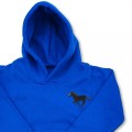 Organic Kids Running Horse Hoodie - Black Embroidery