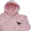 Organic Kids Running Horse Hoodie - Black Embroidery