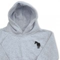 Organic Kids Standing Horse Hoodie - Black Embroidery