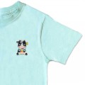 Organic Kids Cow T Shirt - Blue Embroidery