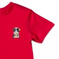 Organic Kids Cow T Shirt - Blue Embroidery