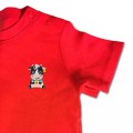 Baby Boys Organic Cow T Shirt - Blue Embroidery