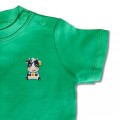 Baby Boys Organic Cow T Shirt - Blue Embroidery