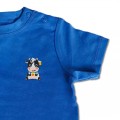 Baby Boys Organic Cow T Shirt - Blue Embroidery