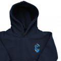 Organic Kids Dinosaur Hoodie - Blue Embroidery