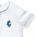 Organic Kids Dinosaur T Shirt - Blue Embroidery