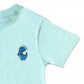 Organic Kids Dinosaur T Shirt - Blue Embroidery