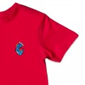 Organic Kids Dinosaur T Shirt - Blue Embroidery