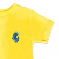 Organic Kids Dinosaur T Shirt - Blue Embroidery