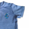 Baby Boys Dinosaur T-Shirt - Blue Embroidery