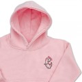 Organic Girls Dinosaur Hoodie - Blush Pink Embroidery