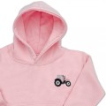 Organic Girls Tractor Hoodie - Blush Pink Embroidery