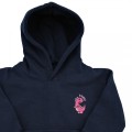 Organic Girls Dinosaur Hoodie - Bright Pink Embroidery