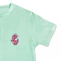 Organic Kids Dinosaur T Shirt - Bright Pink Embroidery