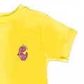 Organic Kids Dinosaur T Shirt - Bright Pink Embroidery