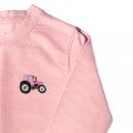 Girls Tractor Jumper - Pink Embroidery