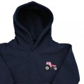 Organic Girls Tractor Hoodie - Bright Pink Embroidery