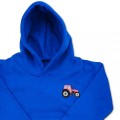 Organic Girls Tractor Hoodie - Bright Pink Embroidery