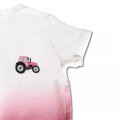 Baby Girls Tractor T Shirt - Pink Embroidery