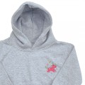 Organic Kids Unicorn Hoodie - Bright Pink Embroidery