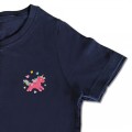 Organic Kids Unicorn T Shirt - Bright Pink Embroidery