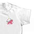 Baby Girls Unicorn T Shirt - Bright Pink Embroidery