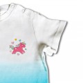 Baby Girls Unicorn T Shirt - Bright Pink Embroidery
