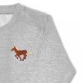 Kids Running Horse Jumper - Brown Embroidery