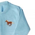 Kids Running Horse Jumper - Brown Embroidery