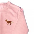 Kids Running Horse Jumper - Brown Embroidery