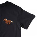 Organic Kids Running Horse T Shirt - Brown Embroidery