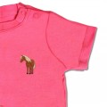 Organic Baby Standing Horse T Shirt - Brown Embroidery