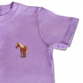 Organic Baby Standing Horse T Shirt - Brown Embroidery