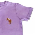 Organic Baby Standing Horse T Shirt - Brown Embroidery