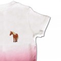 Organic Baby Standing Horse T Shirt - Brown Embroidery