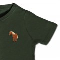 Organic Kids Standing Horse T Shirt - Brown Embroidery