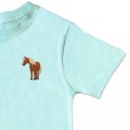 Organic Kids Standing Horse T Shirt - Brown Embroidery