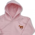 Organic Kids Running Horse Hoodie - Brown Embroidery