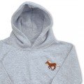 Organic Kids Running Horse Hoodie - Brown Embroidery