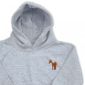 Organic Kids Standing Horse Hoodie - Brown Embroidery